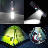 Outdoor mini zoom portable magnetic flashlight