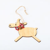 Wooden Crafts Pendants Custom Laser Cutting Christmas Decoration Wood Products Christmas Elk Pendants