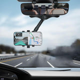 Rearview Mirror Phone Holder, Rotatable ,Retractable, Multifunctional  For Car (Suitable For All Mobile Phones And All Car)