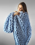 Hand woven woolen blanket  Soft Chenille Blanket