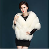 Autumn And Winter New Fox Fur Silver Fox  Fur Coat Shawl Cape Female