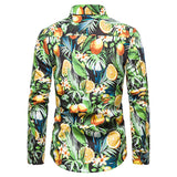 Men's Casual Long Sleeved Floral print Shirt