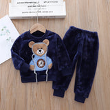 Fashion Cartoon Winter Children's Clothes Pajamas Thickening Suit