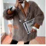 Faux Fox Fur Mid-length Fur Coat