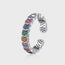 Silver Color Diamond Index Finger Ring Women's Retro Scale Design