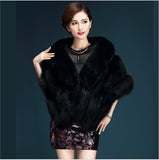 Autumn And Winter New Fox Fur Silver Fox  Fur Coat Shawl Cape Female