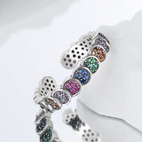 Silver Color Diamond Index Finger Ring Women's Retro Scale Design