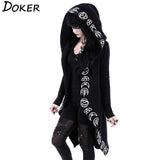 Gothic Punk Black Long Women Hoodies