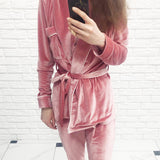 Ladies Homewear Long Sleeve Nightgown Set